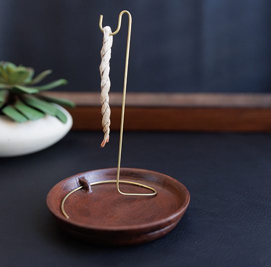 Raw Brown Clay Rope Incense Burner