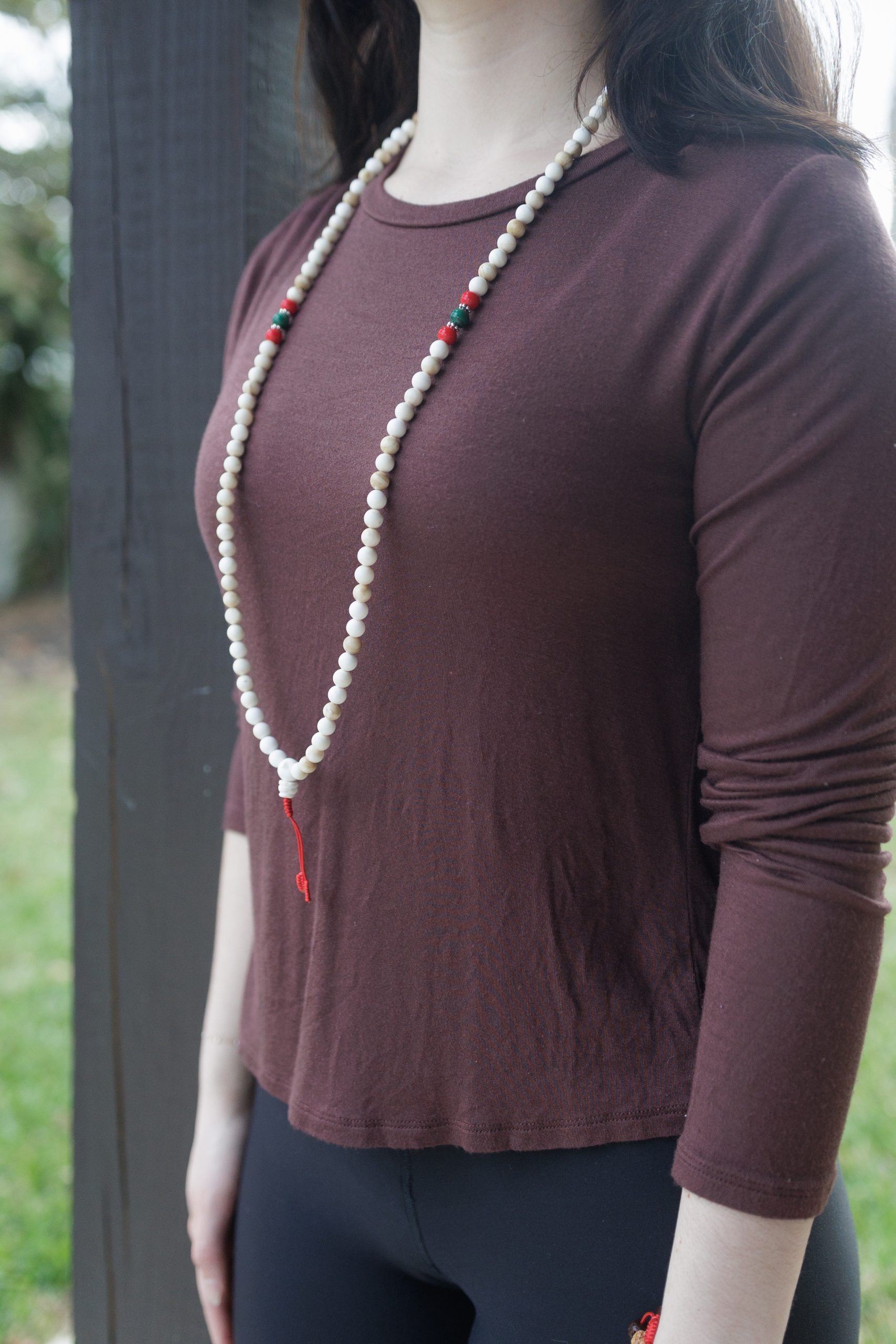 Antique Turquoise & Conch Shell Japa Mala - Image 2