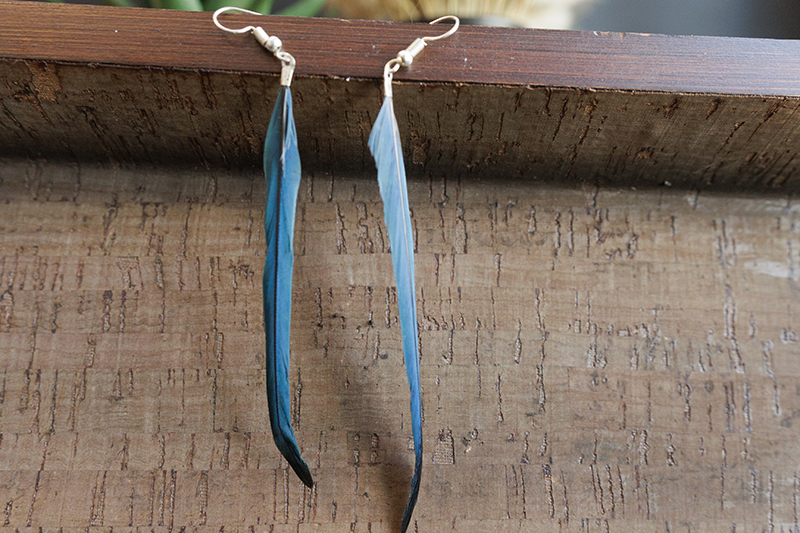 Lake Atitlan Feather Earrings - Pheasant Tail - Image 2