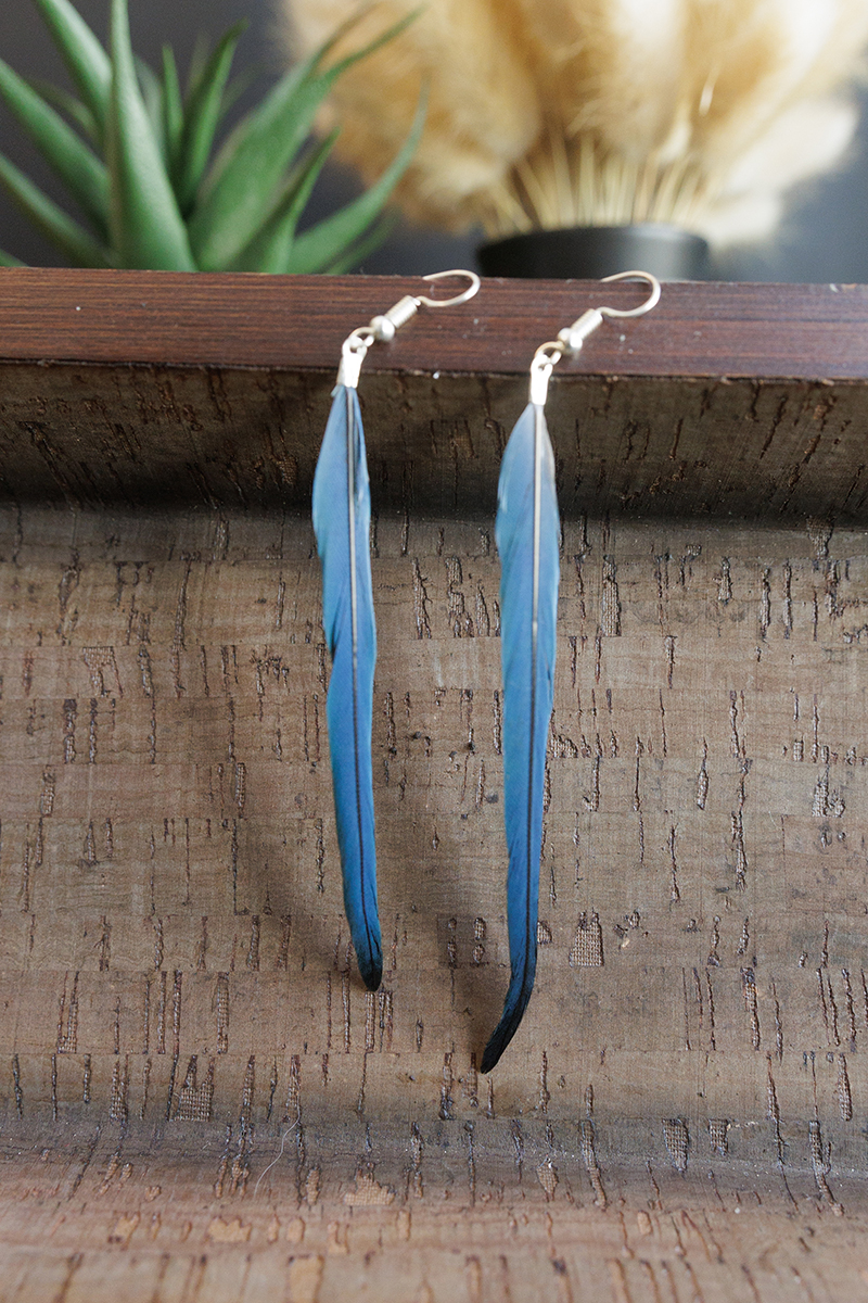 Lake Atitlan Feather Earrings - Pheasant Tail