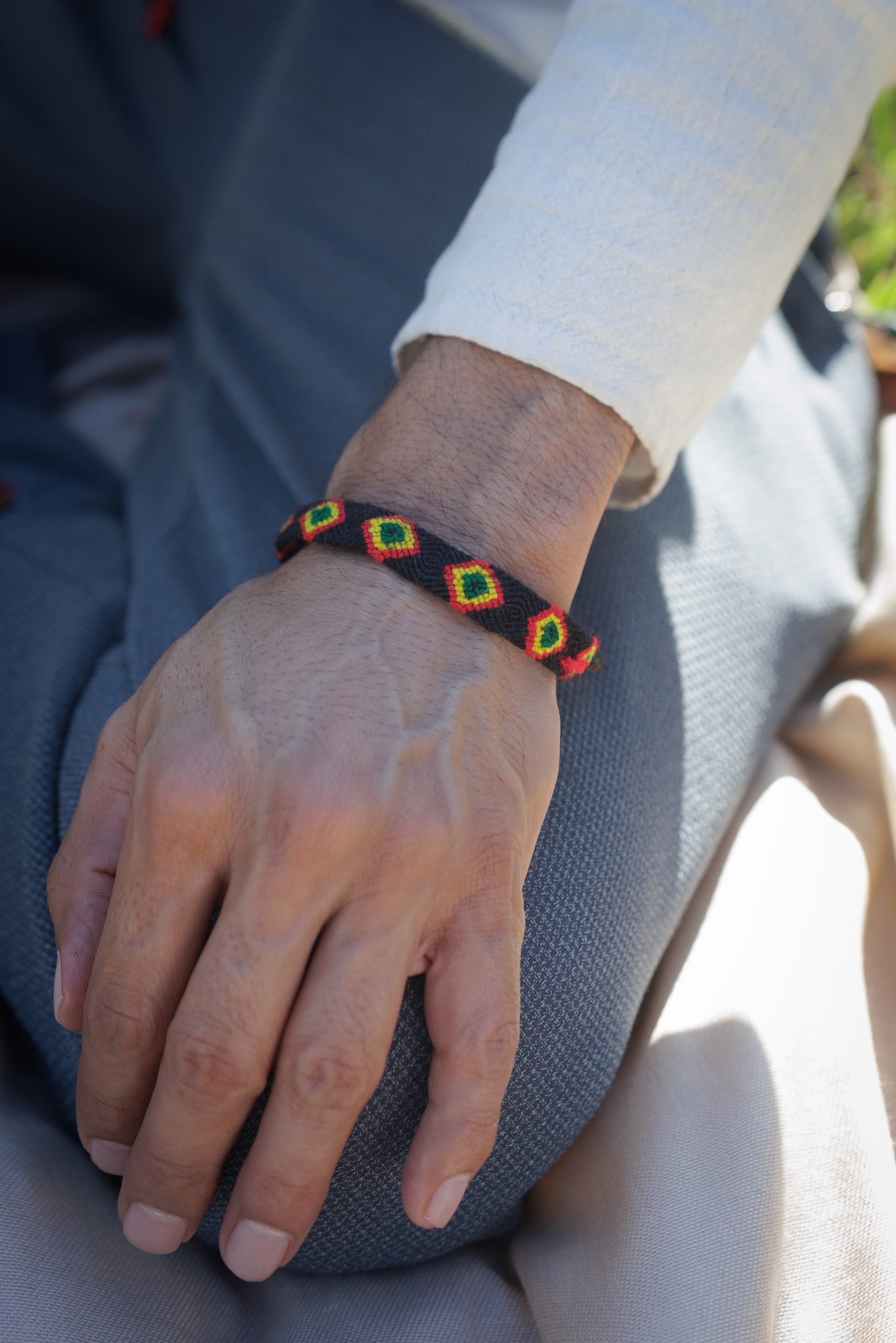 Inca Pattern Woven Bracelet - Peru - Image 3
